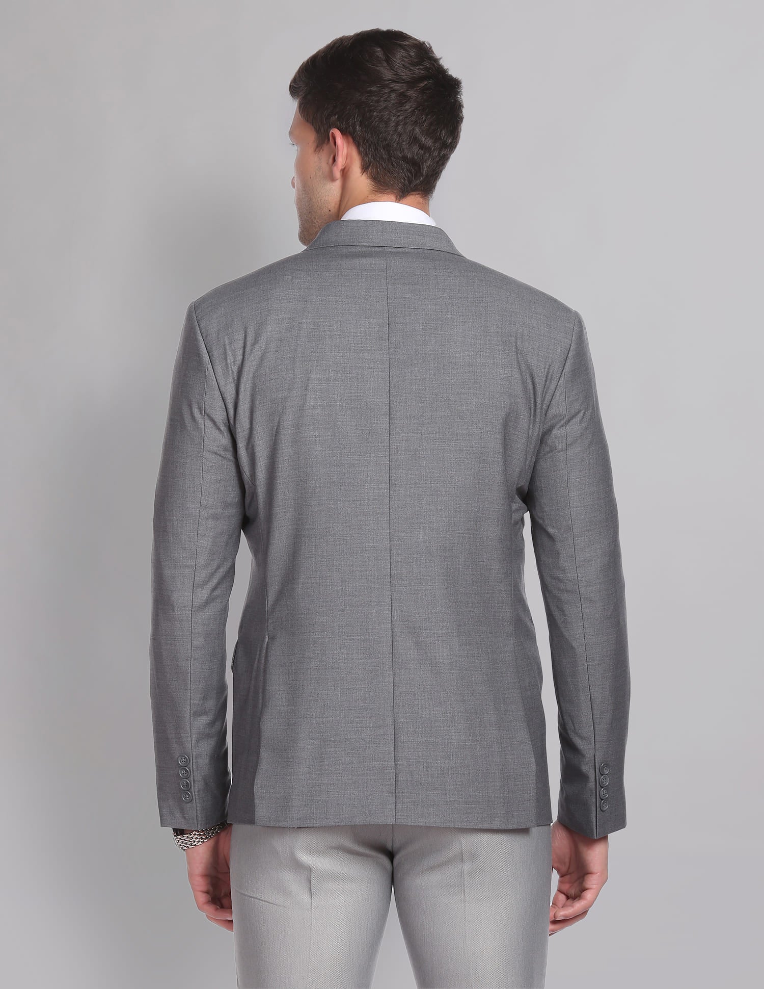 Notch Lapel Collar Heathered Formal Blazer