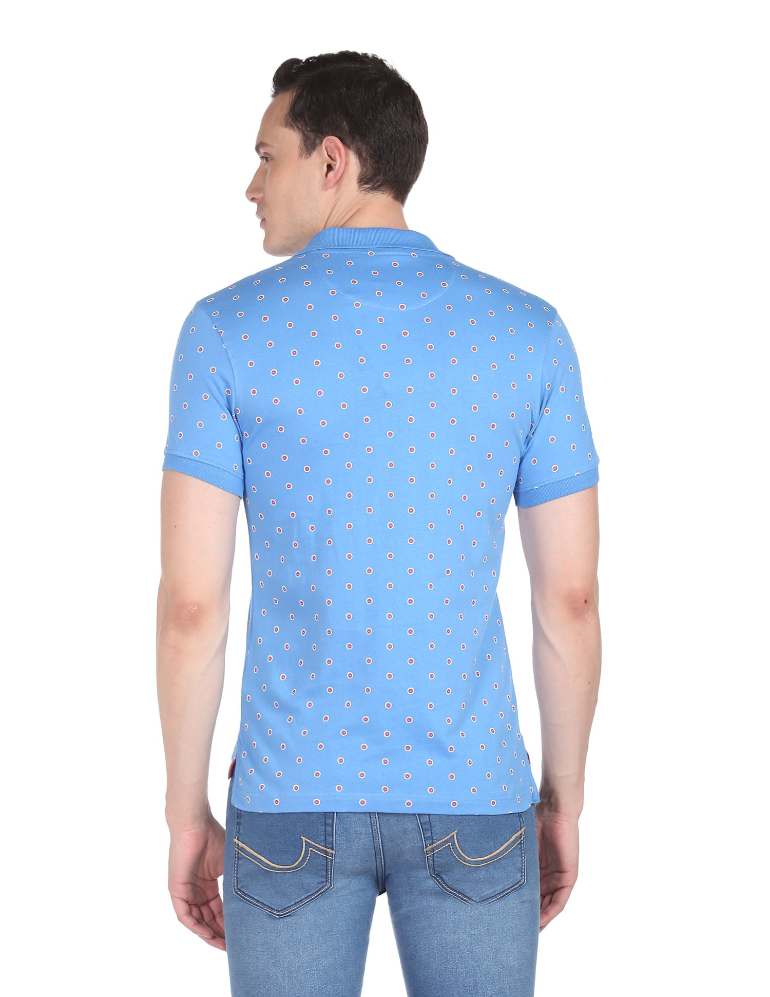 Daily Style Cotton Geometrical Print Polo Shirt
