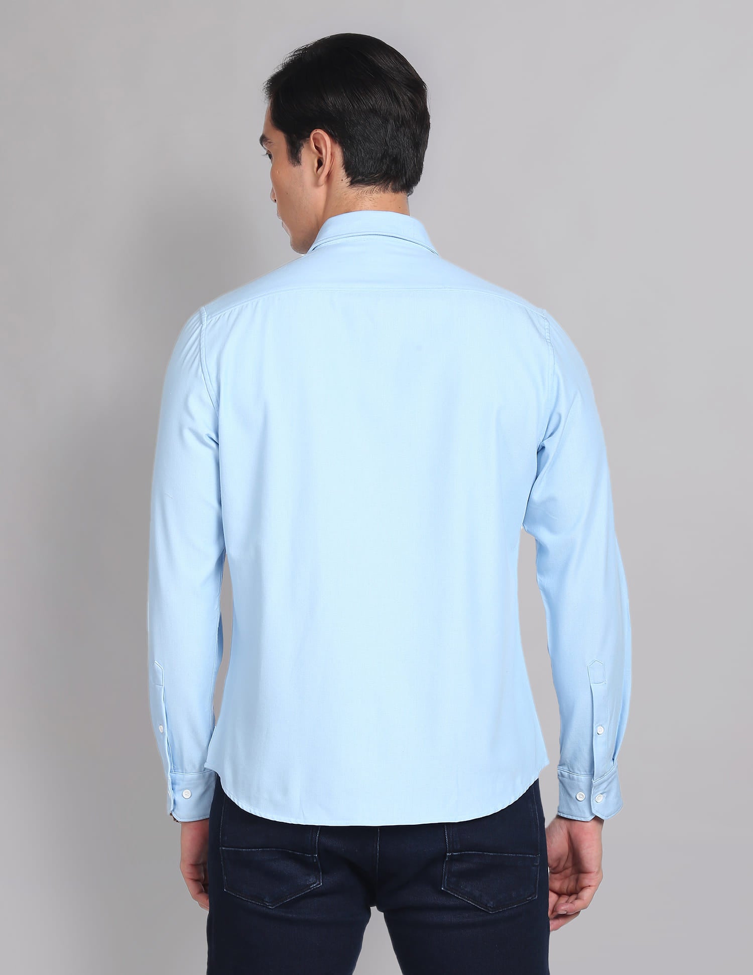 Knit Solid Slim Fit Casual Shirt