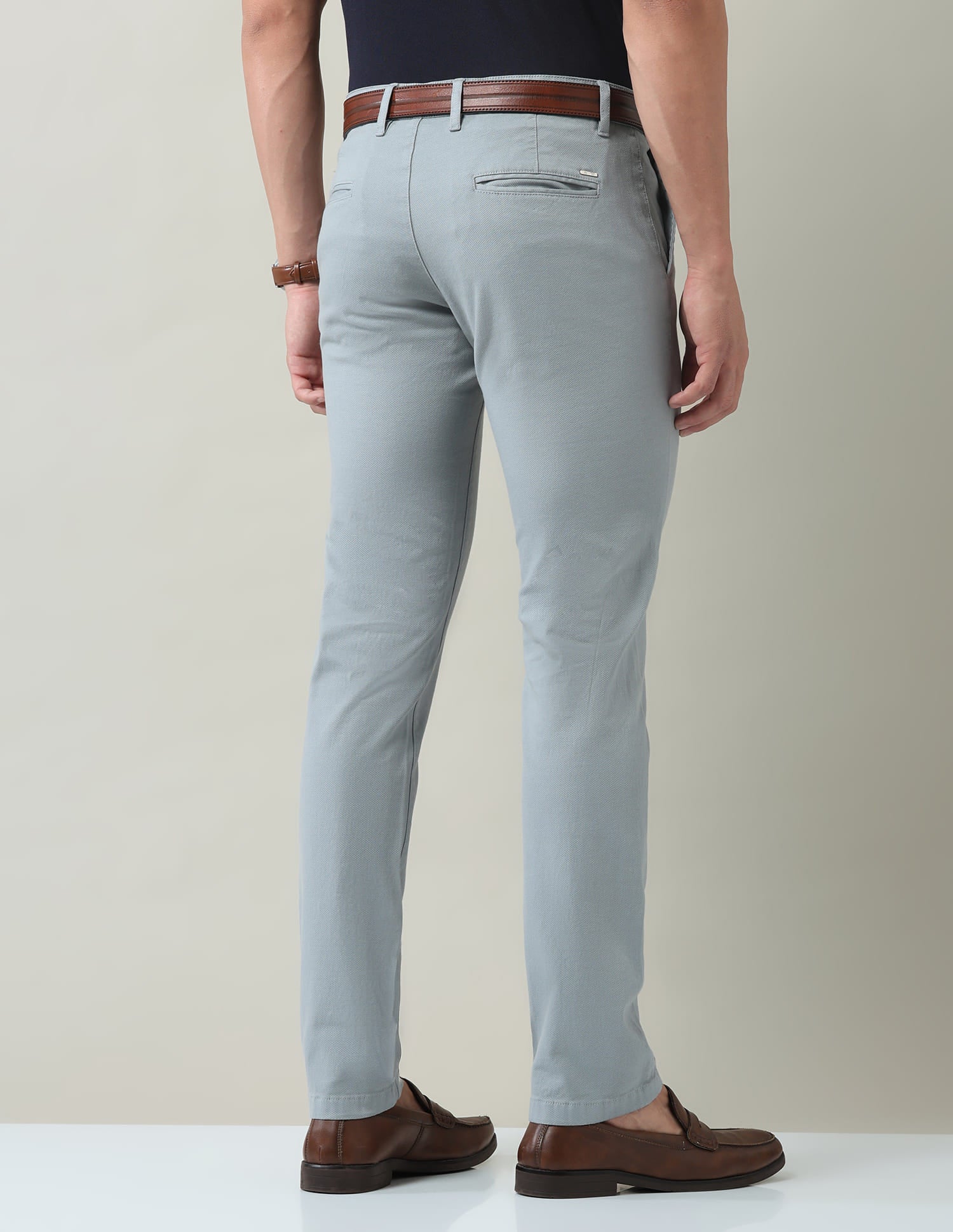 Textured Slim Fit Dobby Trousers