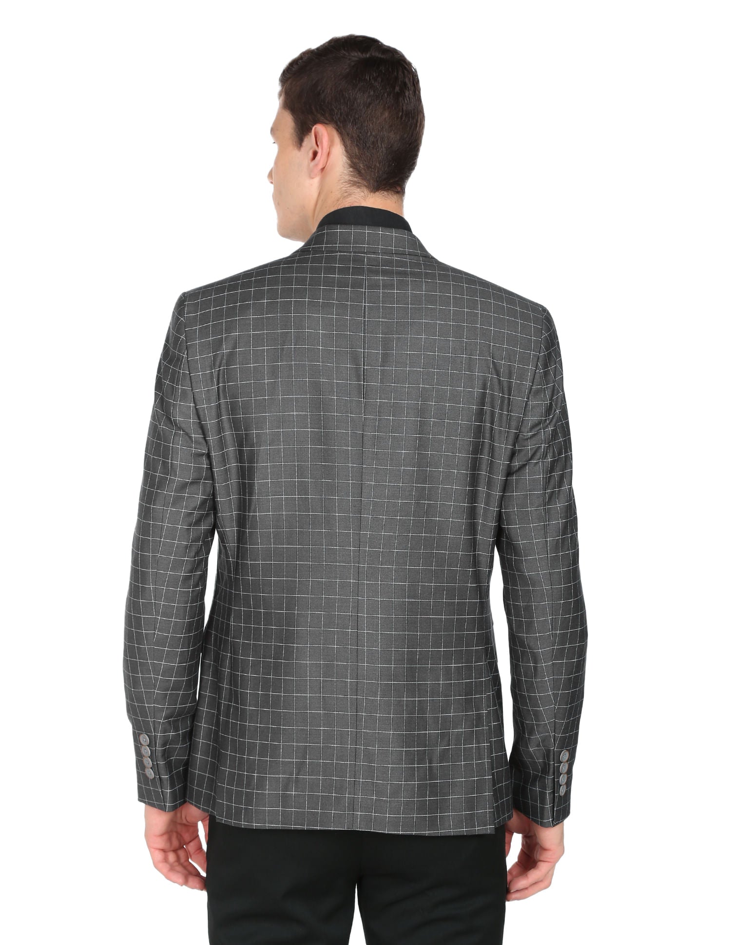 Modern Luxe Windowpane Check Tailored Fit Blazer
