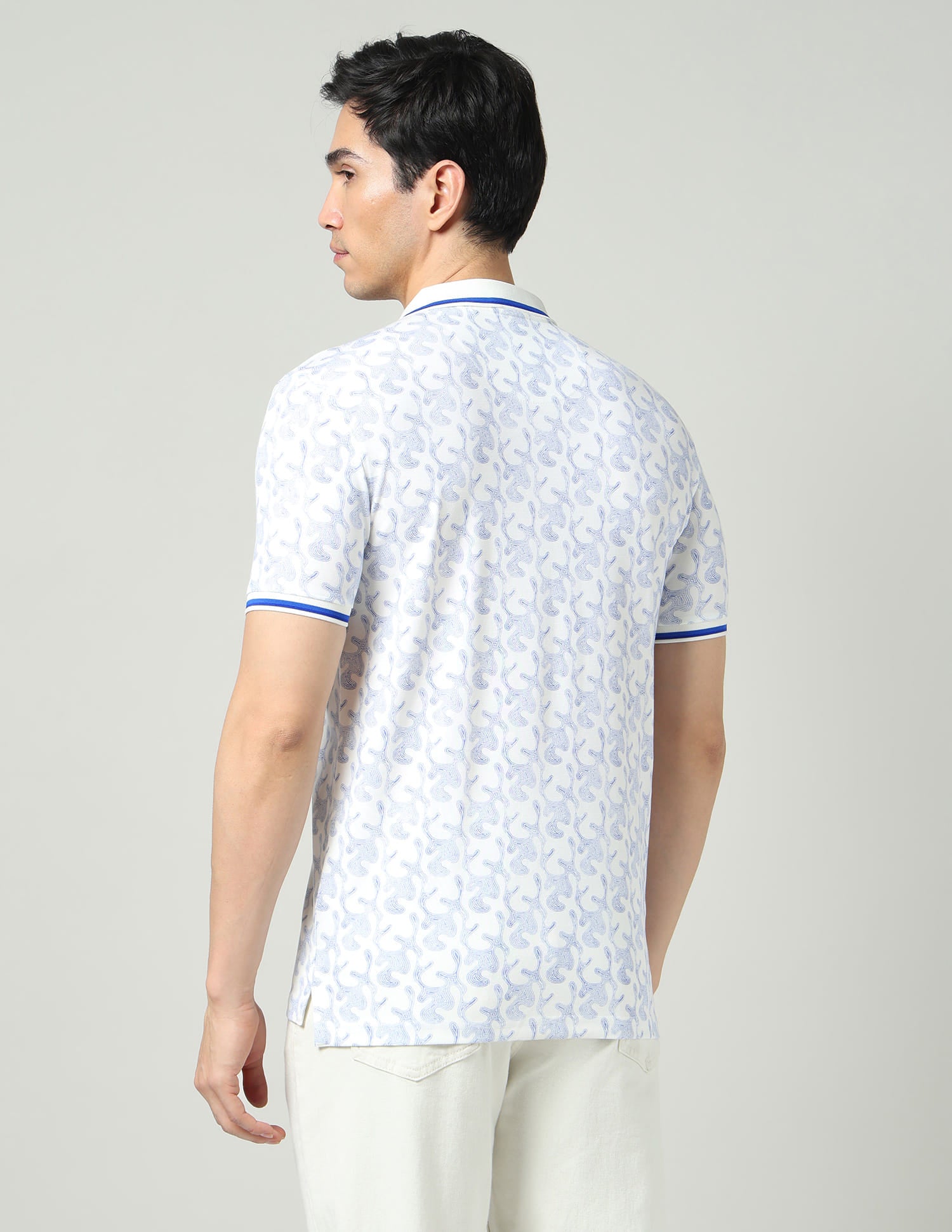 Vintage Cool Geometric Print Slim Fit Polo Shirt