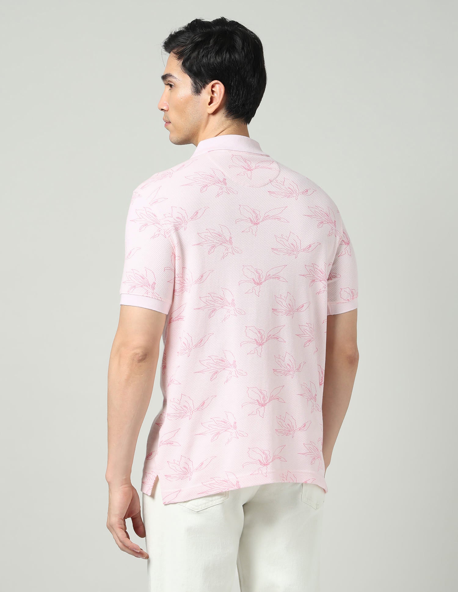 Vogue Fit Floral Printed Slim Fit Polo Shirt