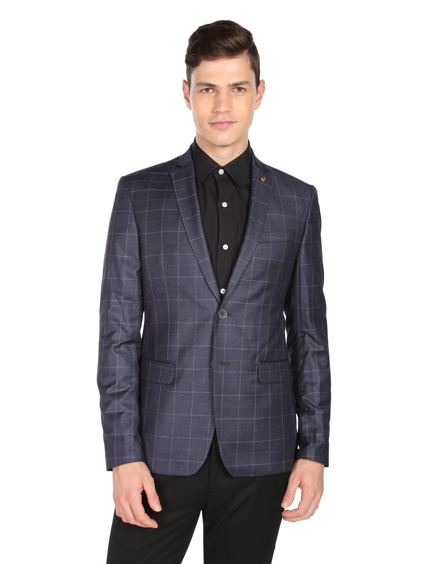 Windowpane Check Twill Weave Blazer