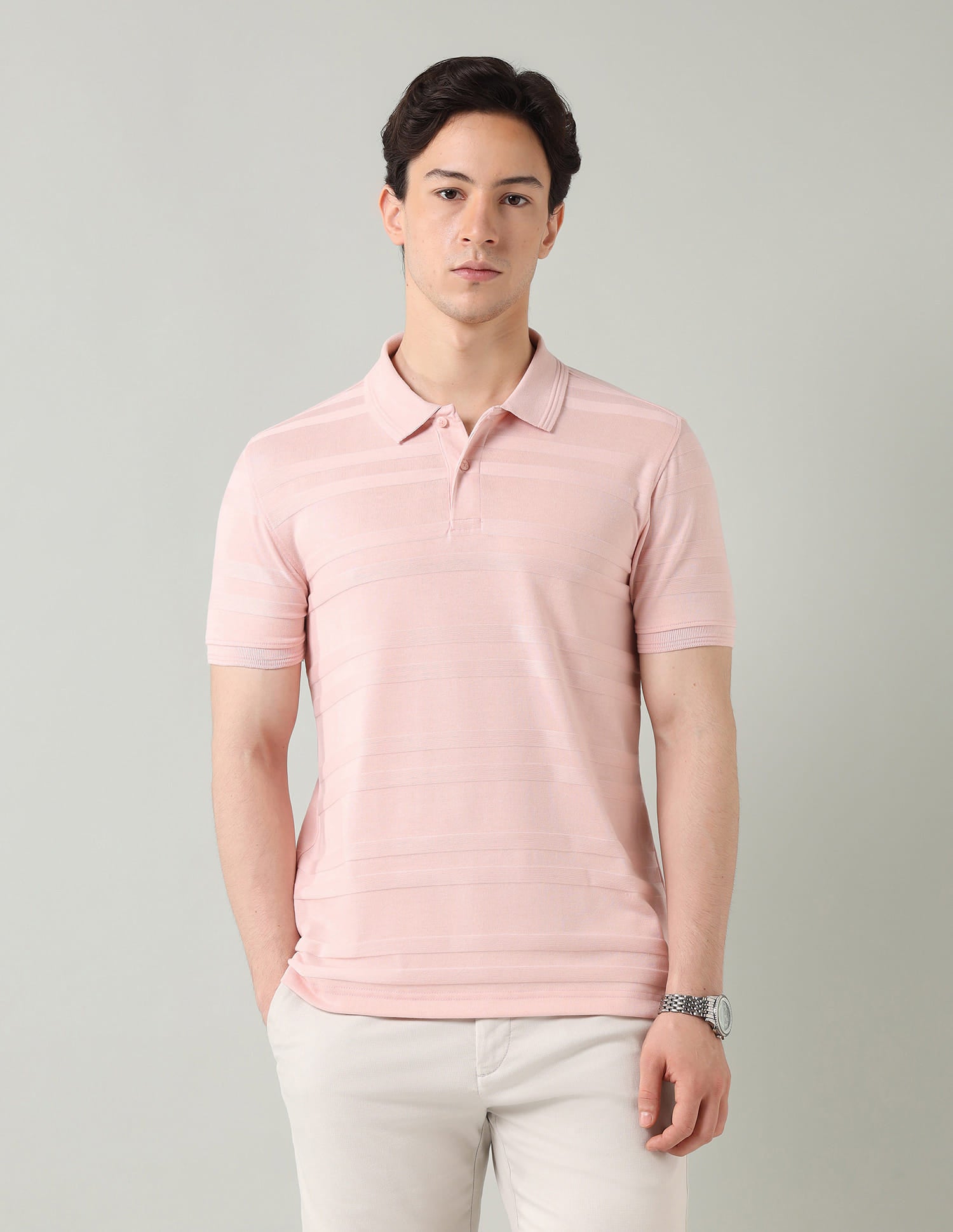 Horizontal Striped Regular Fit Polo Shirt