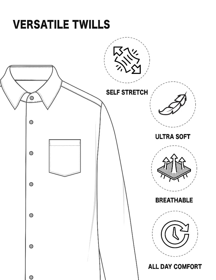 Regular Spread Collar Slim Fit Shirt