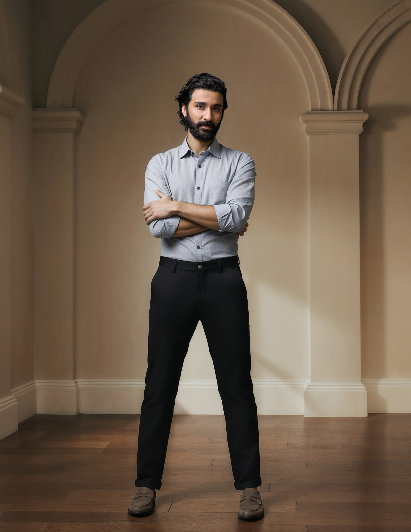 Regular Fit Solid Casual Chinos