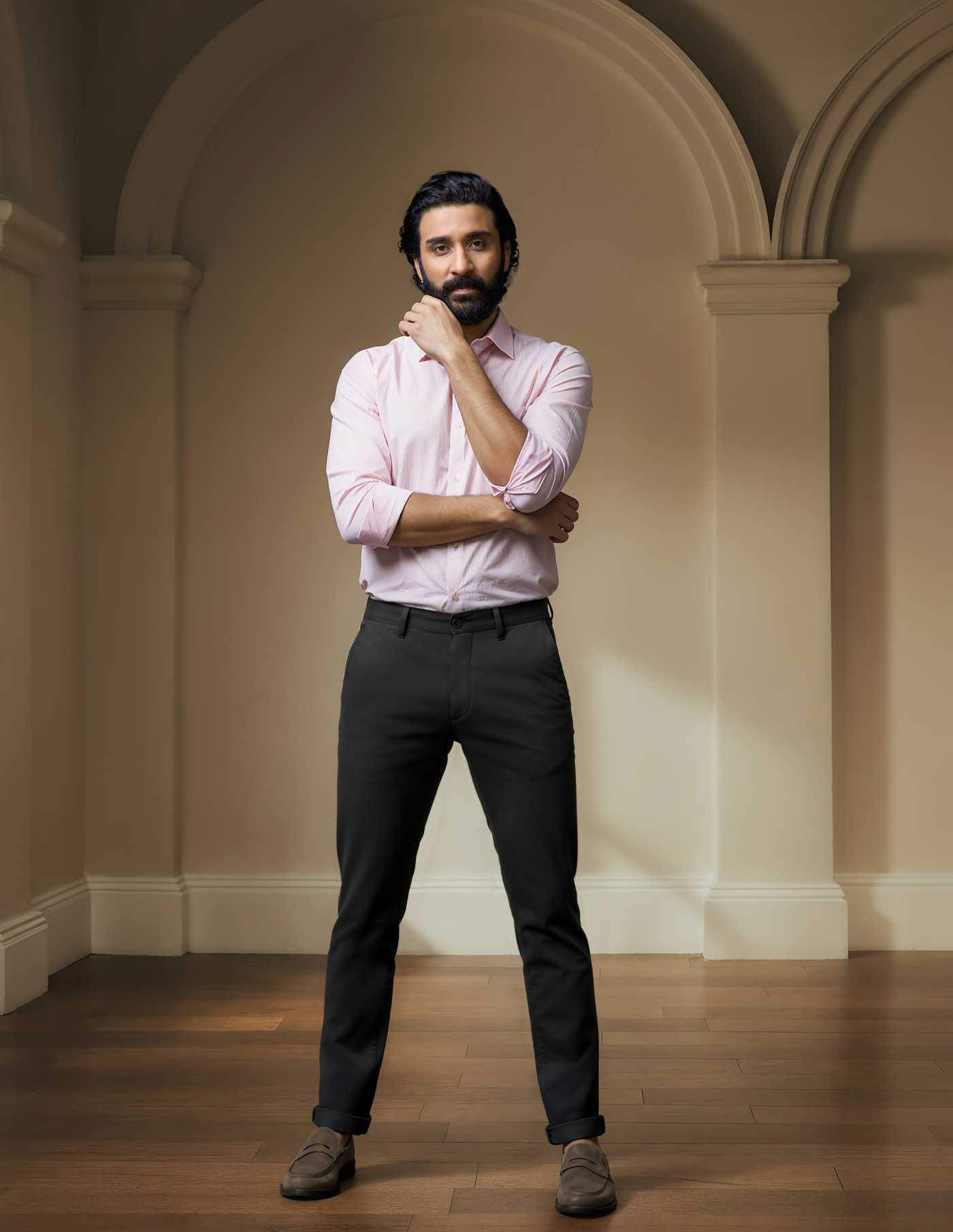 Modern Slim Fit Smart Flex Solid Chinos